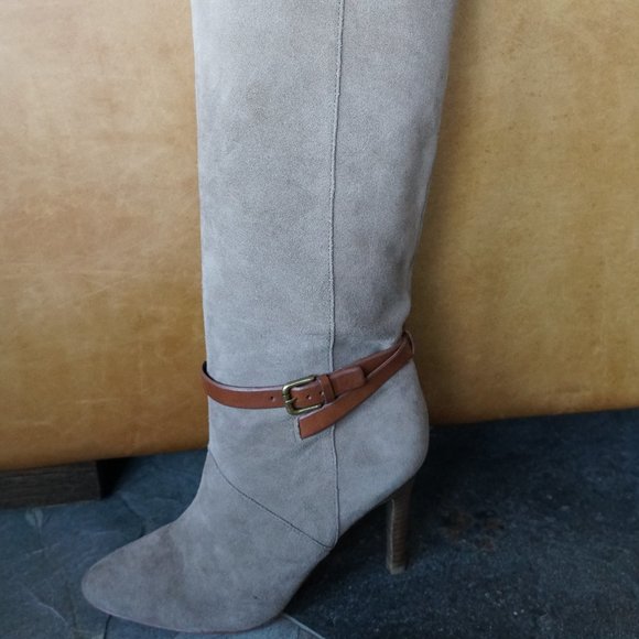 Coach Ash Heel Boot Tall Suede Slouch Boots. - Picture 5 of 12